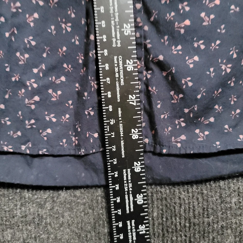 7 Diamonds‎ Men Short Sleeve Button Up Shirt XL Navy Pink Micro Floral